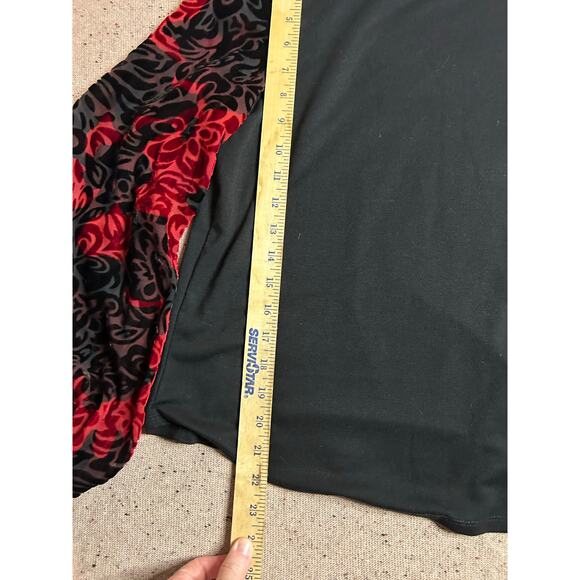 Altar’d State Black Top Medium Burnout Velvet Flowy Sleeves Whimsy Goth Fairy - Picture 2 of 8